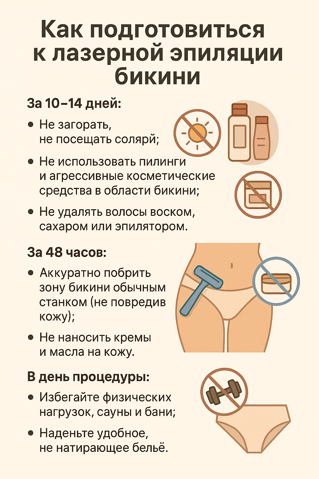Как проходит лазерная эпиляции бикини: всё, что нужно знать перед процедурой